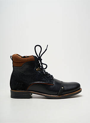 Bottines/boots fermeture zip et lacets talon bas noir COTEMER homme