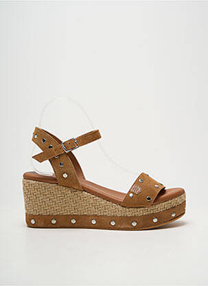 Sandales/nu pieds talon compensé talon de 7 à 9cm marron POPA femme
