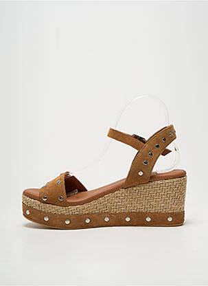 Sandales/nu pieds talon compensé talon de 7 à 9cm marron POPA femme