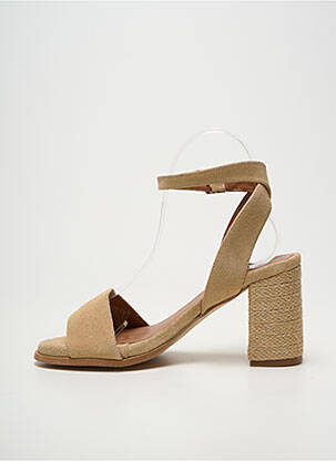 Sandales/nu pieds fermeture bride(s) talon de 4 à 6cm beige POPA femme
