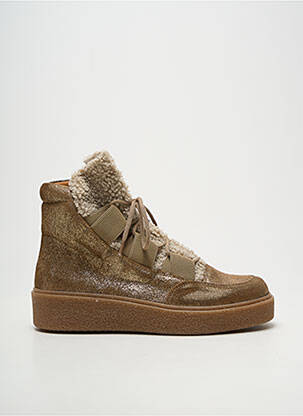 Baskets matière lisse talon de 4 à 6cm or SMS femme