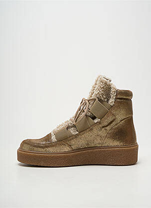 Baskets matière lisse talon de 4 à 6cm or SMS femme