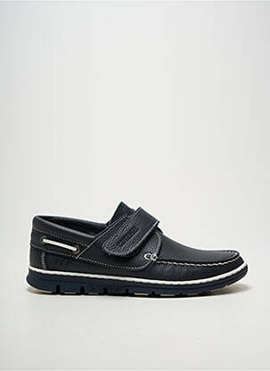 Chaussures bâteau fermeture scratch bout rond bleu COTEMER homme