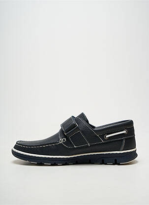 Chaussures bâteau fermeture scratch bout rond bleu COTEMER homme