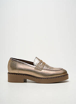 Mocassins tissage satiné talon de 4 à 6cm or MKD femme