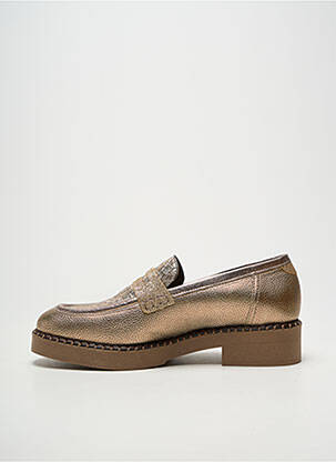 Mocassins tissage satiné talon de 4 à 6cm or MKD femme