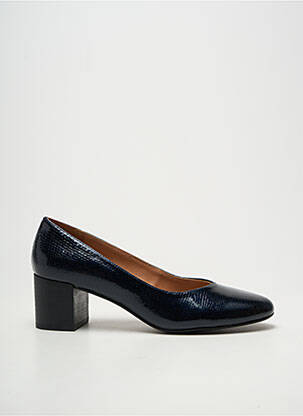 Escarpins matière lisse talon de 4 à 6cm bleu EMILIE KARSTON femme