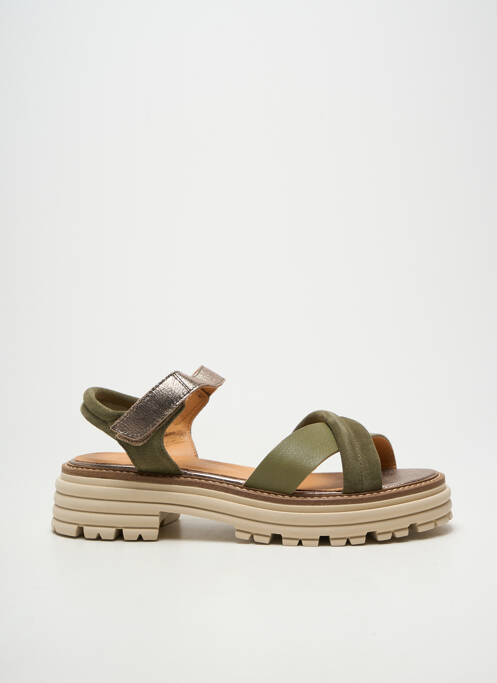 Sandales/nu pieds tissage satiné talon de 4 à 6cm vert MINKA DESIGN femme