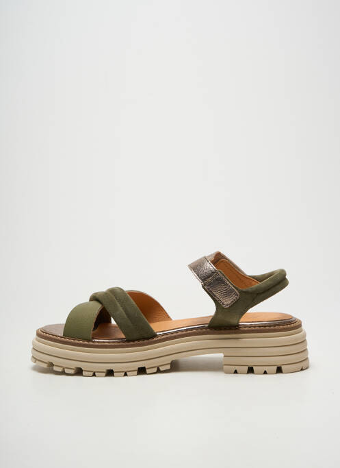 Sandales/nu pieds tissage satiné talon de 4 à 6cm vert MINKA DESIGN femme