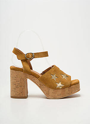 Sandales/nu pieds semi compensé talon de 7 à 9cm marron MINKA DESIGN femme