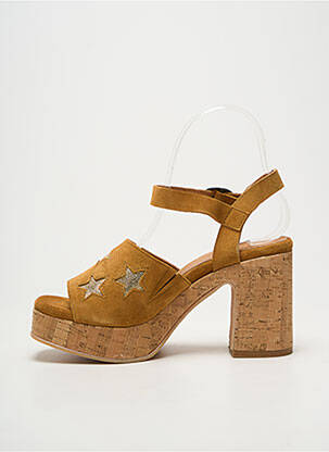 Sandales/nu pieds semi compensé talon de 7 à 9cm marron MINKA DESIGN femme