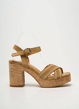 Sandales/nu pieds semi compensé talon de 7 à 9cm beige MINKA DESIGN femme