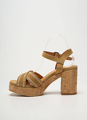 Sandales/nu pieds semi compensé talon de 7 à 9cm beige MINKA DESIGN femme