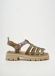 Spartiates talon bas talon de 4 à 6cm vert MINKA DESIGN femme