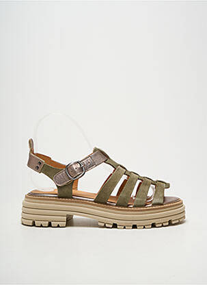 Spartiates talon bas talon de 4 à 6cm vert MINKA DESIGN femme