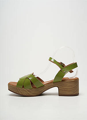 Sandales/nu pieds semi compensé talon de 4 à 6cm vert OH ! MY SANDALS femme