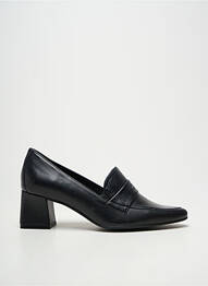 Mocassins tissage satiné talon de 4 à 6cm noir GEO-REINO femme