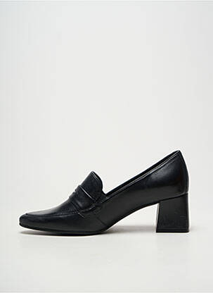 Mocassins tissage satiné talon de 4 à 6cm noir GEO-REINO femme