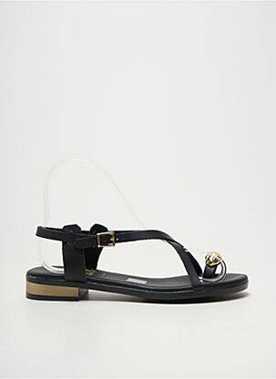 Tongs tissage satiné talon plat jusqu'à 3cm noir OH ! MY SANDALS femme
