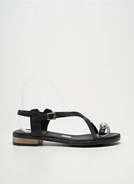 Tongs tissage satiné talon plat jusqu'à 3cm noir OH ! MY SANDALS femme