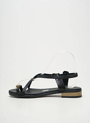 Tongs tissage satiné talon plat jusqu'à 3cm noir OH ! MY SANDALS femme