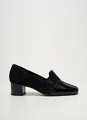 Mocassins tissage satiné talon de 4 à 6cm noir ARTIKA SOFT femme