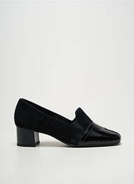 Mocassins tissage satiné talon de 4 à 6cm noir ARTIKA SOFT femme