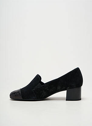 Mocassins tissage satiné talon de 4 à 6cm noir ARTIKA SOFT femme