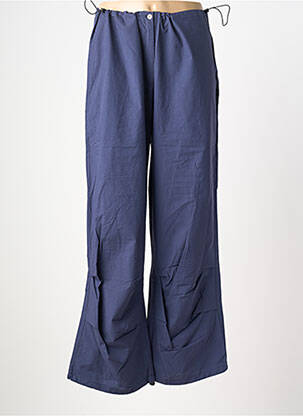 Pantalon droit tissage popeline taille normale bleu URBAN BY ALEMBIKA femme