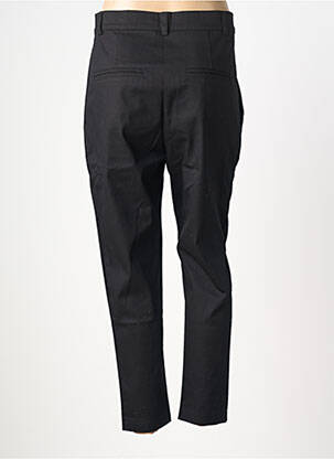 Pantalon chino fermeture zippée sous rabat boutonné taille haute noir AMMA femme