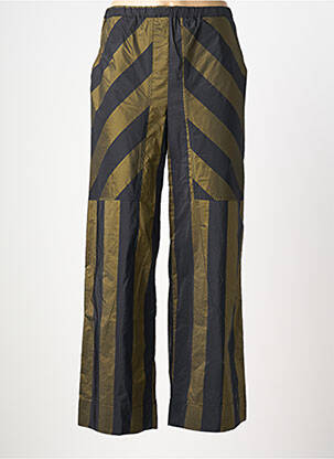 Pantalon large coupe fluide taille normale vert ALEMBIKA femme