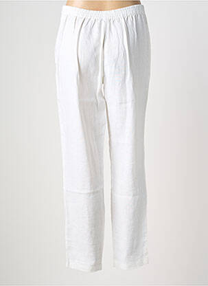 Pantalon droit tissage crêpe taille haute beige KOKOMARINA femme
