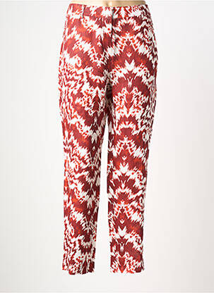 Pantalon droit tissage crêpe taille normale orange ZYGA femme