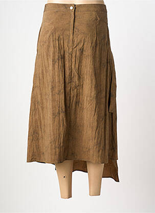 Jupe longue coupe asymétrique marron CPC femme