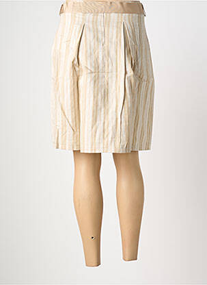 Jupe mi-longue taille à pinces beige YES.ZEE femme