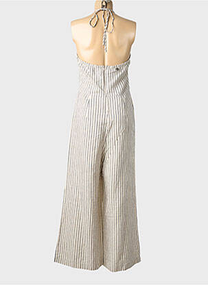 Combi-pantalon tissage crêpe fines bretelles beige BSB femme