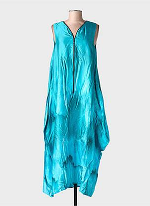 Robe mi-longue sans manche sans manche bleu OZAI N KU femme