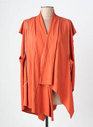 Gilet sans manche col v orange OZAI N KU femme