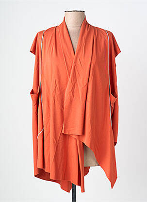 Gilet sans manche col v orange OZAI N KU femme
