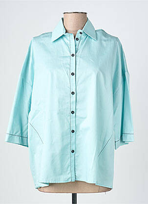 Chemisier coupe droite manches 3/4 bleu OZAI N KU femme