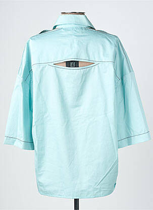 Chemisier coupe droite manches 3/4 bleu OZAI N KU femme