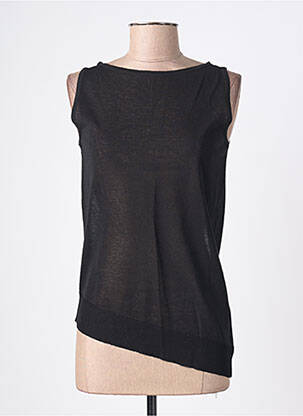 Top tissage jersey sans manche noir KUIT KUIT femme