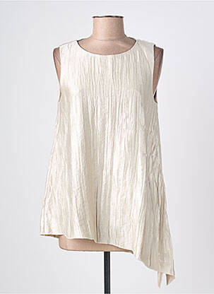 Tunique sans manche col rond beige OZAI N KU femme