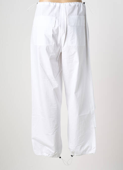 Pantalon droit tissage popeline taille normale blanc URBAN BY ALEMBIKA femme