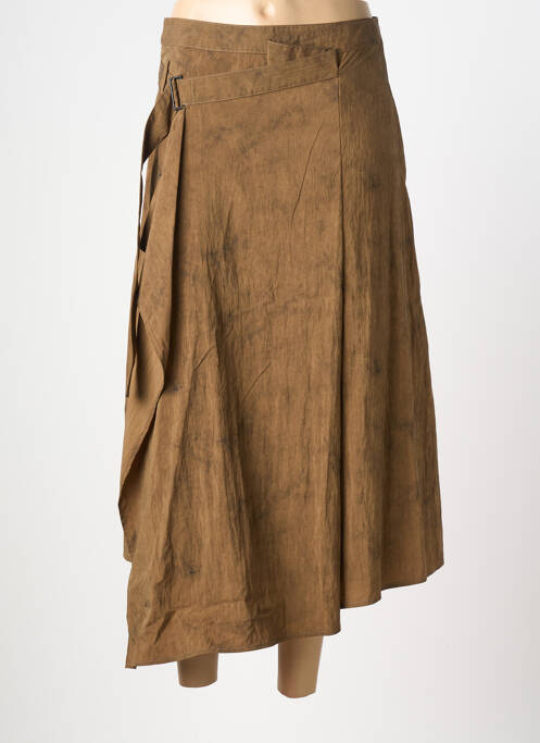 Jupe longue fermeture zippée au dos marron CPC femme