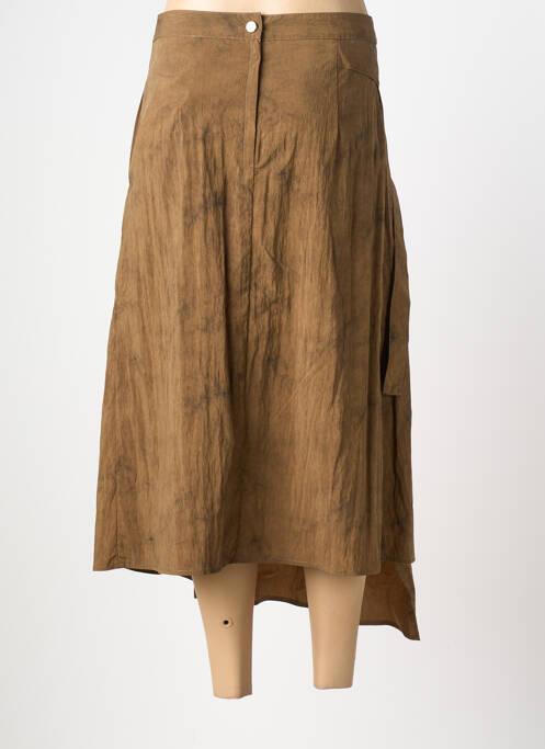Jupe longue fermeture zippée au dos marron CPC femme