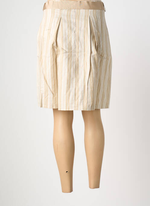Jupe mi-longue taille à pinces beige YES.ZEE femme