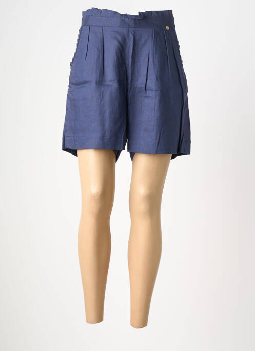 Short taille à pinces taille haute bleu YES.ZEE femme