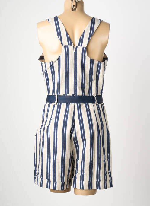 Combishort col carré fines bretelles bleu YES.ZEE femme