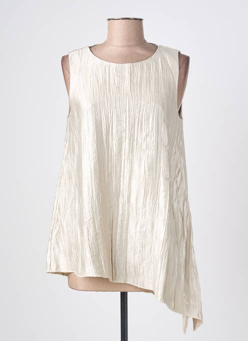 Tunique sans manche col rond beige OZAI N KU femme